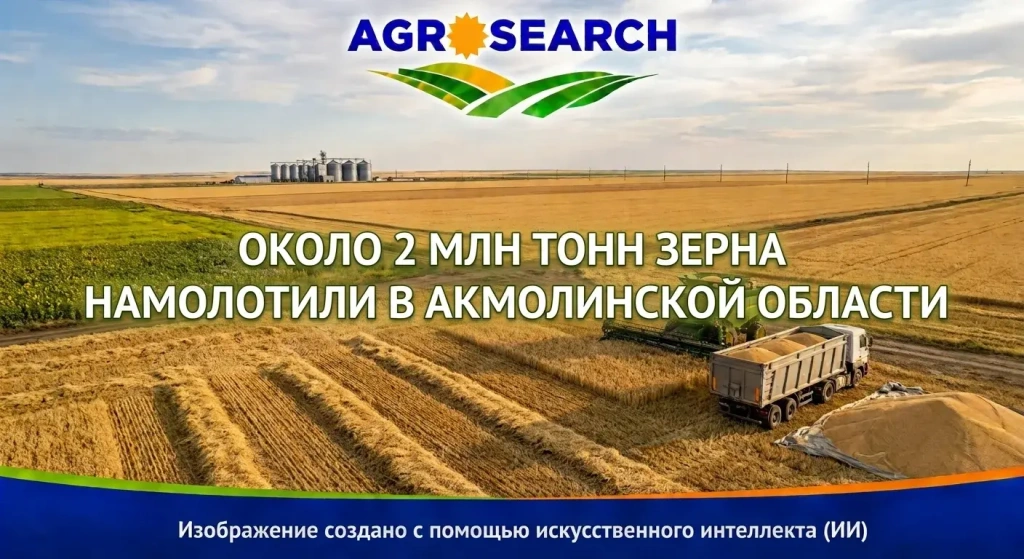 Около 2 млн тонн зерна намолотили в Акмолинской области