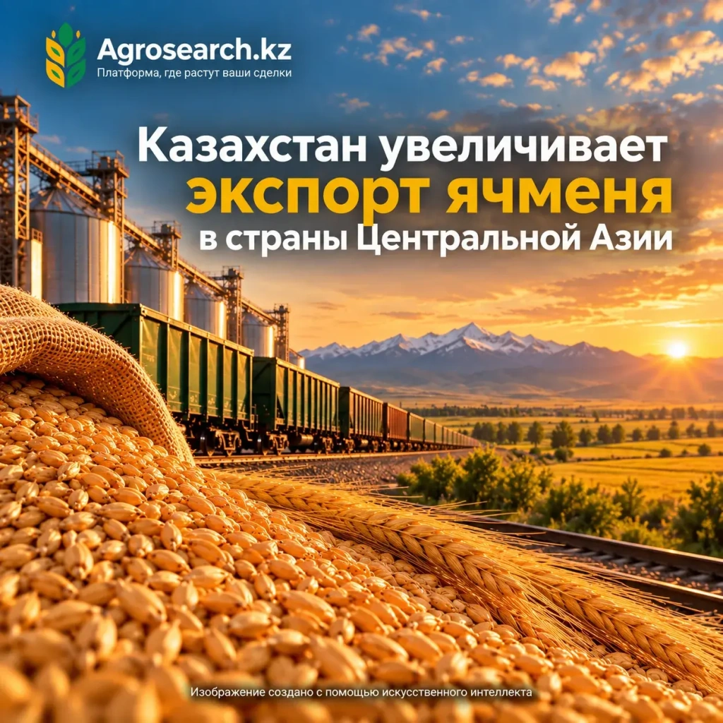 Казахстан увеличивает экспорт ячменя в страны Центральной Азии